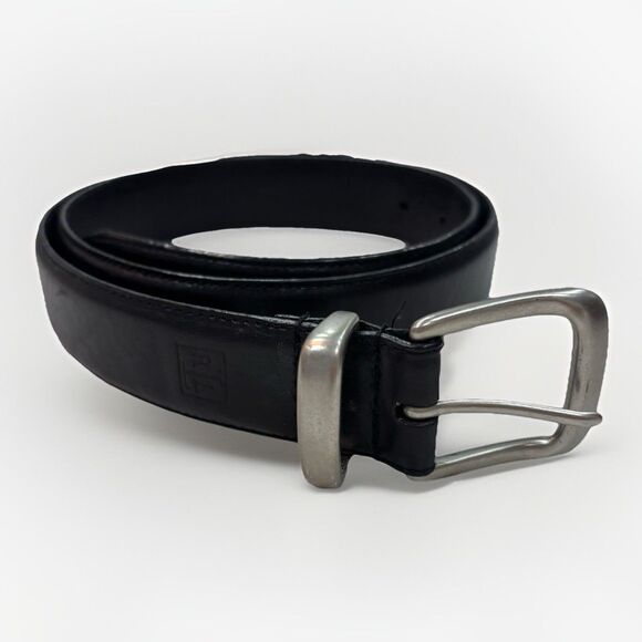 Lauren Ralph Lauren Accessories - Lauren Ralph Lauren Belt Size 34 Black Solid Brass Buckle Italian Leather